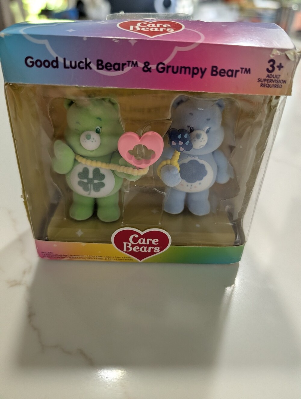 Care Bears Good Luck Bear & Grumpy Bear Figurine Set - Green & Blue